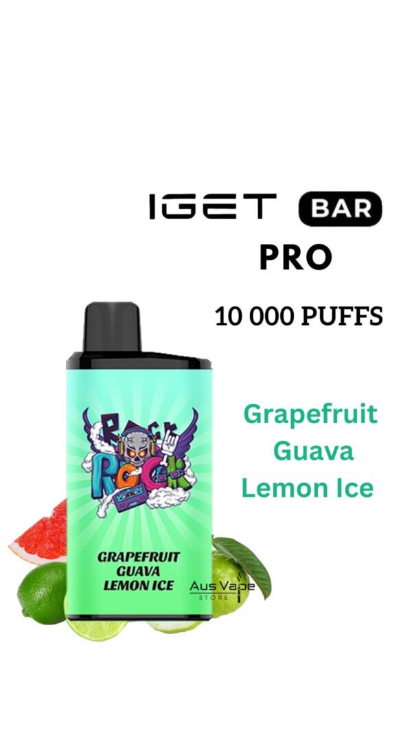 0F15F268-999A-4670-8540-B627FD629148-600x1067-1.jpeg IGET BAR PRO – GRAPEFRUIT GUAVA LEMON ICE – 10 000 PUFFS - Image 1