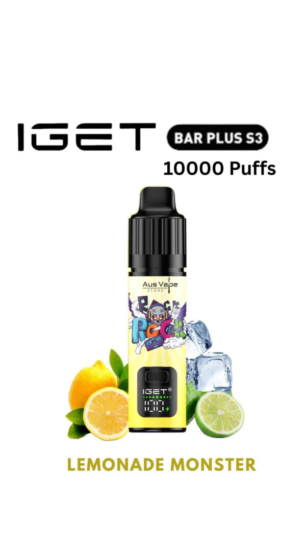 13F3AC9A-F4EB-4CEB-9FAB-D00DC9020038-600x1067-1.jpeg IGET BAR PLUS KIT S3 – LEMONADE MONSTER – 10 000 PUFFS - Image 1