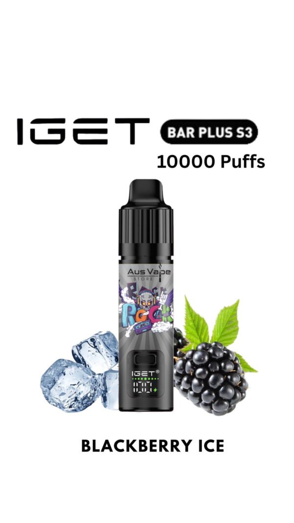6D630E24-9871-4220-969F-BBB94040AE43-600x1067-1.jpeg IGET BAR PLUS KIT S3 – BLACKBERRY ICE – 10 000 PUFFS - Image 1