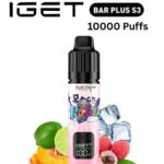 IGET BAR PLUS KIT S3 – PEACH LYCHEE LIME ICE – 10 000 PUFFS