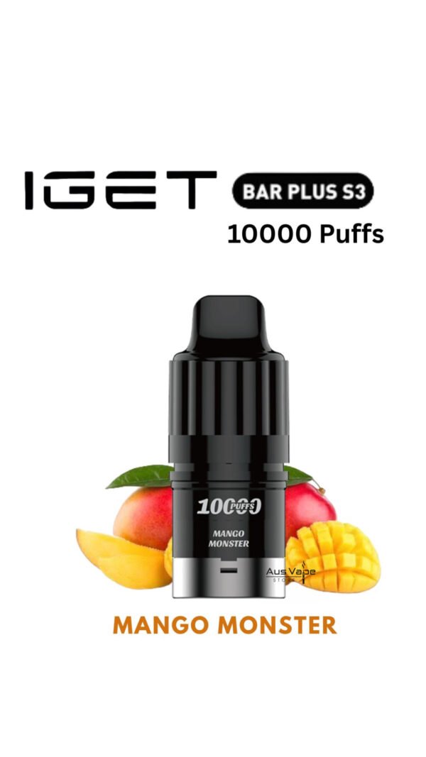 DD1926AF-E49D-439F-B7D9-F5E4F7FA593D-600x1067-1.jpeg IGET BAR PLUS S3 POD ONLY – MANGO MONSTER – 10.000 PUFFS - Image 1