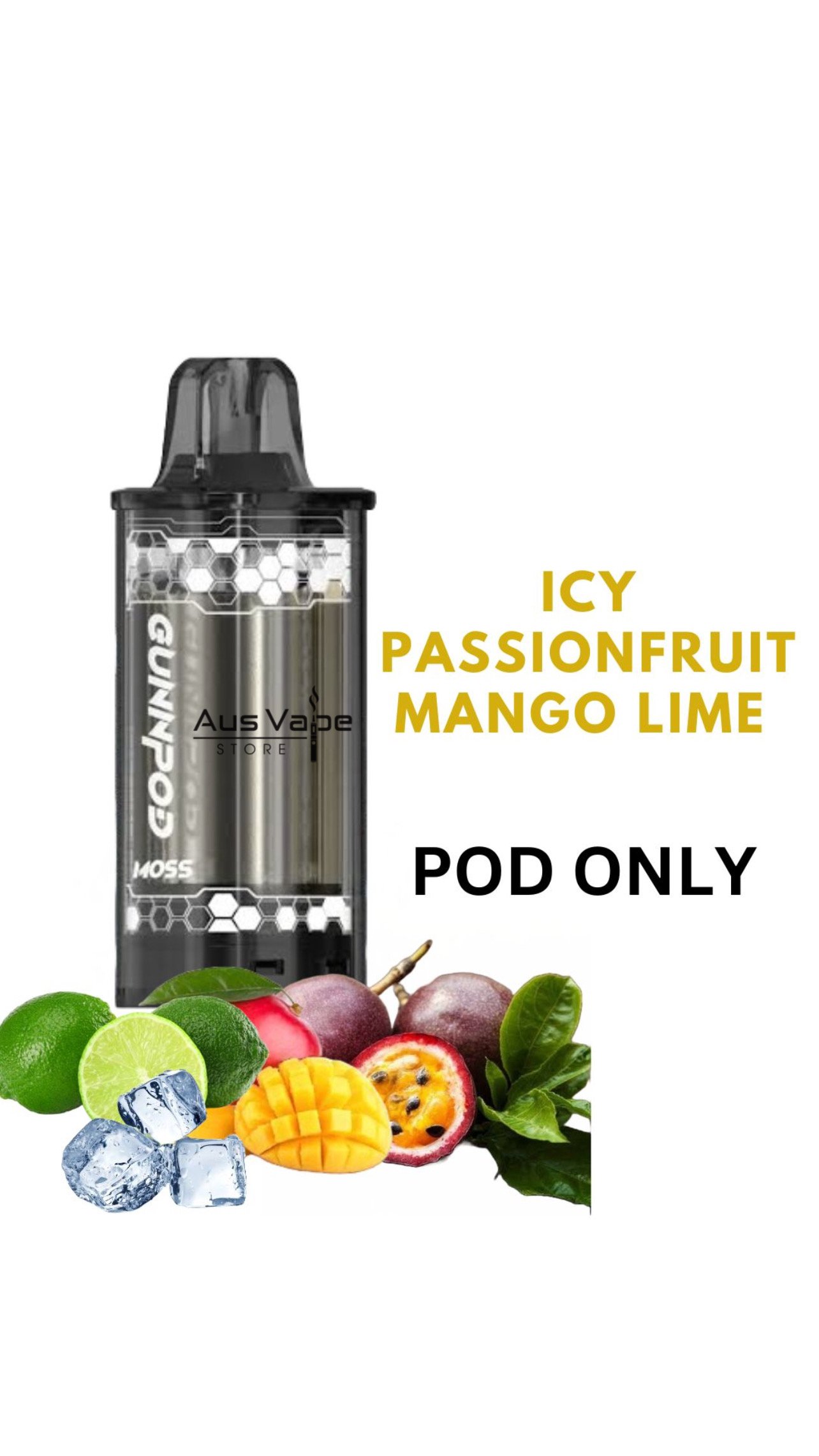 F8B62B2D-AE3A-4F3E-A971-7BA366C9D183.jpeg GUNNPOD MOSS POD – ICY PASSIONFRUIT MANGO ICE – 8000 PUFFS - Image 1