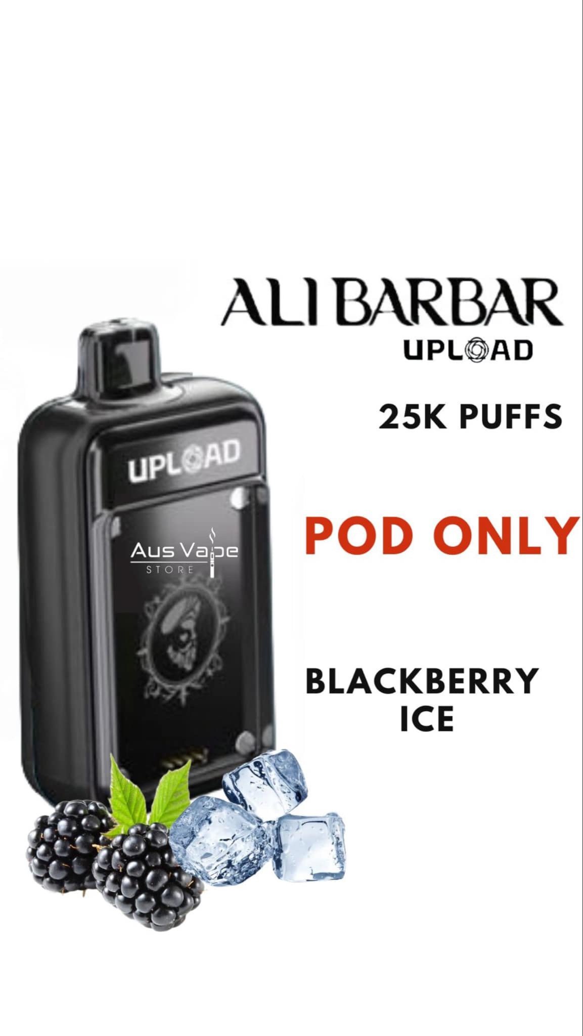 IMG_1185.jpg ALIBARBAR UPLOAD POD ONLY – BLACKBERRY ICE – 25000 PUFFS - Image 1