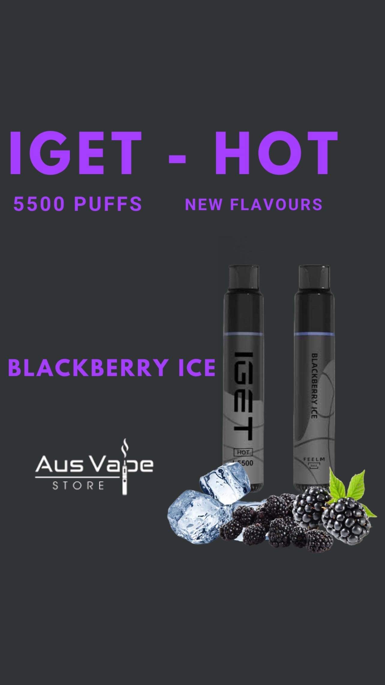 IMG_2907.jpg IGET HOT – BLACKBERRY ICE – 5500 PUFFS - Image 1