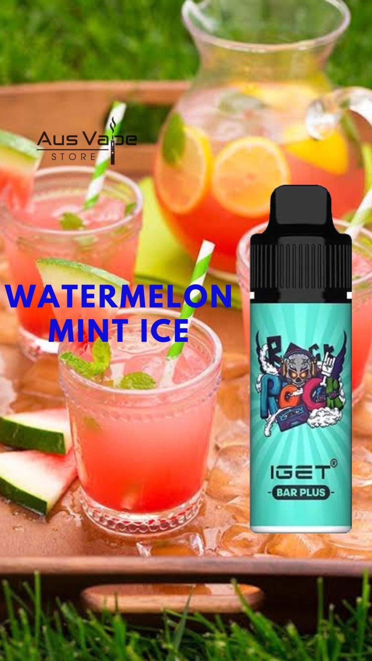 IMG_2952.jpg IGET BAR PLUS – WATERMELON MINT ICE – 6000 PUFFS - Image 1