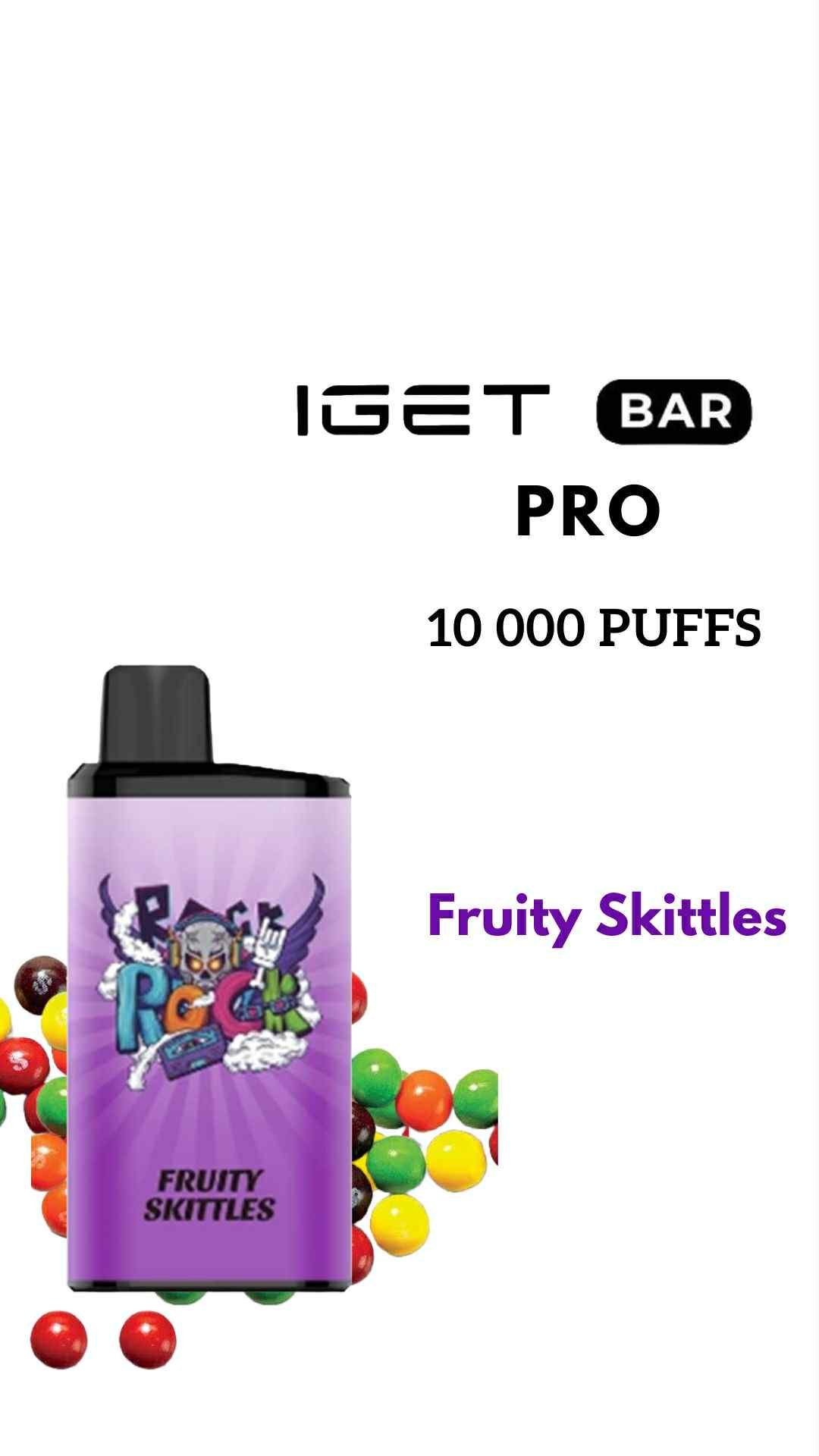 att.CPmL6jbEsAn3HXDSdfZViMX1Z7-WBLyJiSaS_M-ins.jpg IGET BAR PRO – FRUITY SKITTLES – 10 000 PUFFS - Image 1
