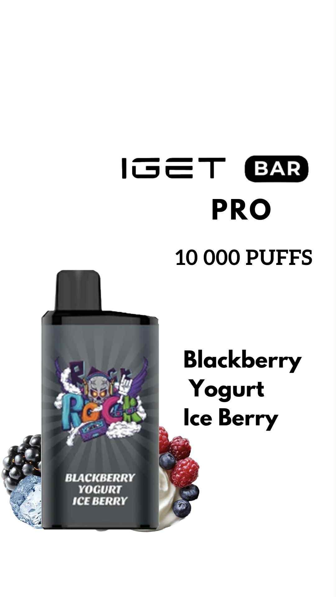 att.eUt2-LrIIaw7NVTikbmSoA-fEm61Zf8CyO9o8Z_aEI0.jpg IGET BAR PRO – BLACKBERRY YOGURT ICE BERRY – 10 000 PUFFS - Image 1