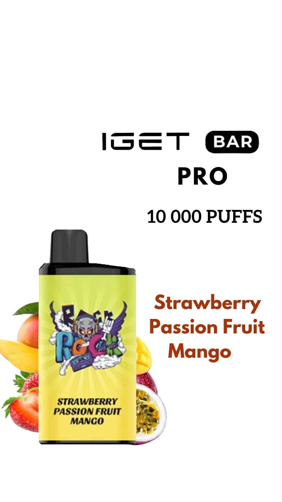 att.oE6lsL0eWvbTacUTLIZ7PM1E6F9217j40uIUrnOtGJ8.jpg IGET BAR PRO – STRAWBERRY PASSION FRUIT MANGO – 10 000 PUFFS - Image 1