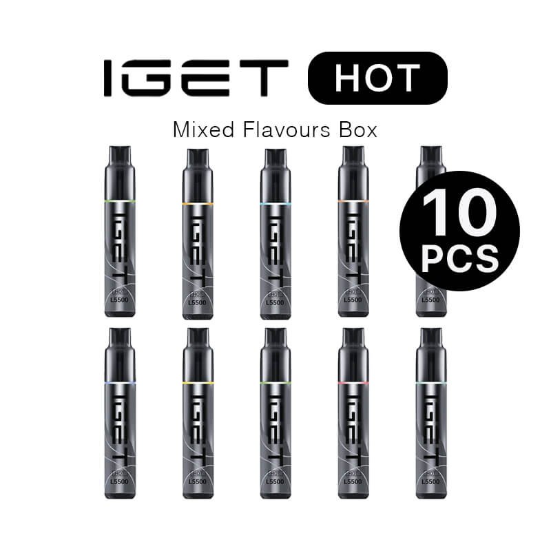 iget-hot-mixed-flavours-box-10pcs-1.jpeg BULK SALE – 10 PCS IGET HOT – CAN MIX FLAVOURS - Image 1